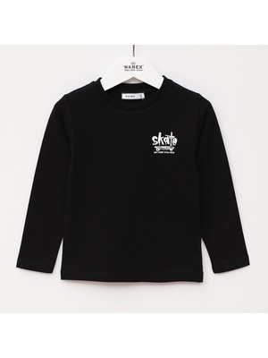 Wanex Erkek Çocuk Uzun Kol Tişört - 1681711 - Siyah