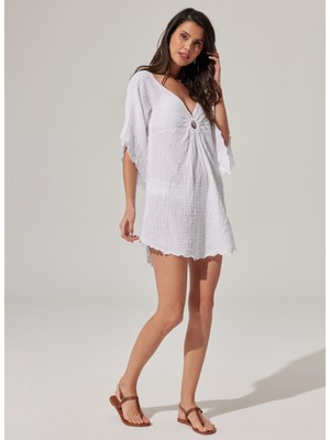 White By Nature Beyaz Kadın Kısa Plaj Elbisesi 3123148