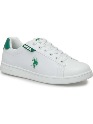 U.S. Polo Assn. Costa Beyaz-Yeşil Erkek Spor Ayakkabı Düz Tabanlı Günlük Kullanım İçin