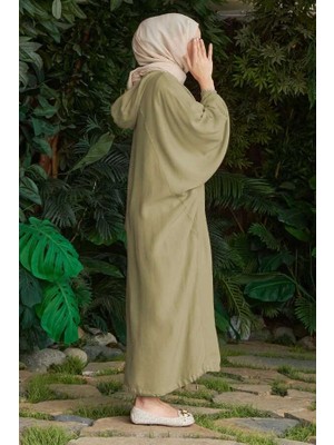 Neways 6465-DENIM Parça Boya Yarasa Tunik Haki