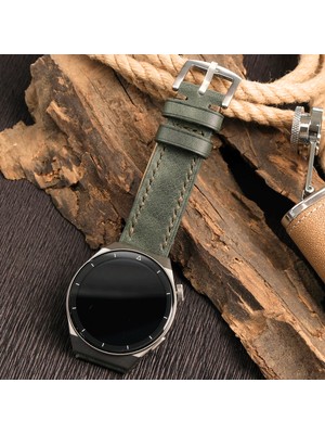 Vagave Hakiki Deri Kordon 20MM Omega Fossil Diesel Lacoste Casio Armani Tissot Nacar Klasik Saat Kordonu Deri Saat Kayışı Yeşil