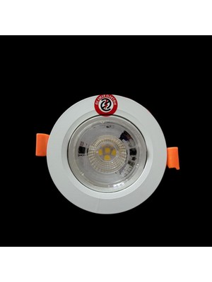 Atlantis 6 Watt 6W Cob LED Spot Beyaz Kasa Yuvarlak Beyaz Işık İç Çap: 7 cm Dış Çap: 9 cm 480LM