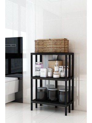 Armars Scaffale 3 Banyo Rafı, Plastik Kitaplık, 3 Raflı Organizer, Banyo Rafı, Bahçe Balkon Organizeri