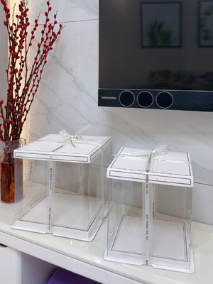 Zerkala Gümüş Luxury Boxes Tekli Bohça Kutusu Large Plastik 4 Parça