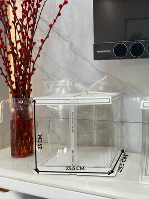 Zerkala Gümüş Luxury Boxes Tekli Bohça Kutusu Large Plastik 4 Parça