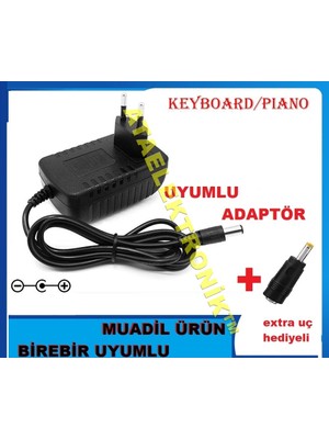 Ata Elektronik Casio CTK-3500 Uyumlu Org Ork Adaptörü Muadil ( 9.5V Ile Uyumlu ) 9 Volt 2 Amper Extra Jaklı CT-S100 CT-S200 CT-S300 CT-X700 CT-X800 CTK-1100 CTK-1150 CTK-1200 CTK-1250 CTK-1300 CTK-1500 CTK-1550