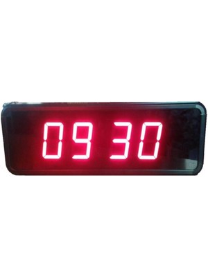 Sanec Çift Taraflı Dijital LED Duvar ve Masa Saati - Kırmızı (Kasa Ölçüleri: 16X40 Cm)