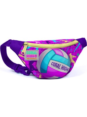 Coral High Kids Pembe Mor Voleybol Desenli Bel Çantası 11513