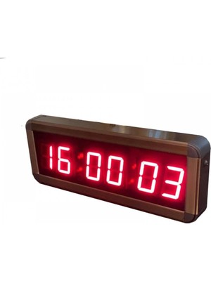 Sanec Çift Taraflı Saniyeli Dijital LED Duvar ve Masa Saati ve Derece - Kırmızı (Kasa Ölçüleri: 7X26 Cm)