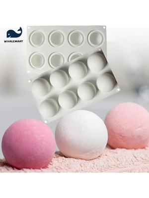 Siliko World Silikon Kek Pasta Sabun ve Mum Kalıbı 8'li Küre