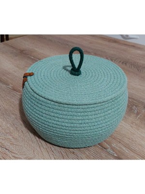 HandMadeSNM Çok Amaçlı Dekoratif Kapaklı Sepet, Düzenleyici, Dekoratif Organizer