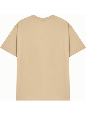 Hanclo Ünisex Hanclo Baskılı Avrupa Kalıp/oversize Fit Kesim Bisiklet Yaka Kısa Kollu T-Shirt