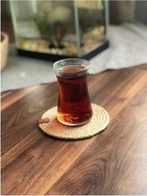 HandMadeSNM Hasır 4'lü Bardak Altlığı 12 cm Çay, Fincan, Kupa, Mum Altlığı El Yapımı Dekoratif Doğal Naturel