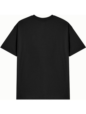 Hanclo Ünisex Hanclo Baskılı Avrupa Kalıp/oversize Fit Kesim Bisiklet Yaka Kısa Kollu T-Shirt