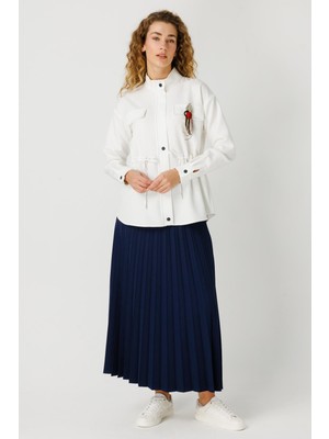 Esswaap Piliseli Etekli Cep Detay Ceketli Takım  Lacivert