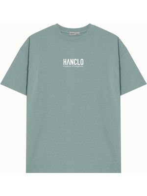 Hanclo Ünisex Hanclo Baskılı Avrupa Kalıp/oversize Fit Kesim Bisiklet Yaka Kısa Kollu T-Shirt