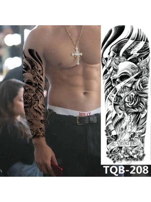 Tattoo Gerçekci Geçici Kurukafa Kol Kaplama Tattoo Dövme Modelleri
