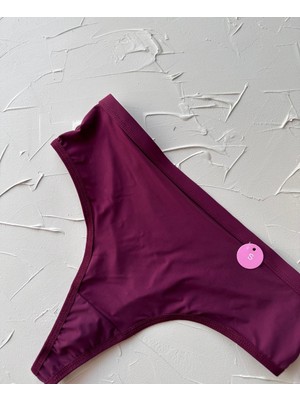 Intive Lingerie Ice-Silk Bordo Ithal Yüksek Bel Üstün Kalite Tanga