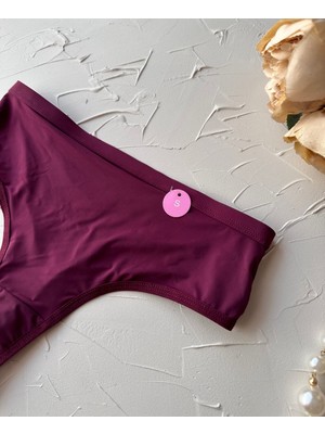 Intive Lingerie Ice-Silk Bordo Ithal Yüksek Bel Üstün Kalite Tanga