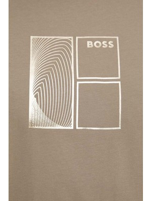 Boss Streç Pamuklu Bisiklet Yaka Regular Fit T Shirt Erkek T Shirt 50513172 334