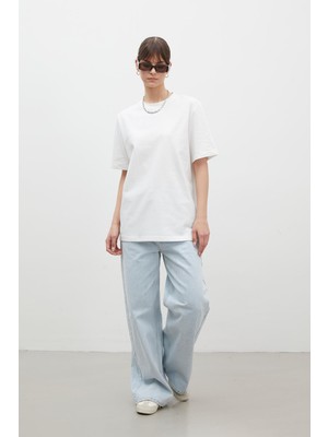 Manuka Kısa Kollu Fıt Manuka Kısa Kollu Pamuklu Tişört Kız Çocuklar İçin Ekru Renk 24 cm Kol BoyuTshırt Ekru