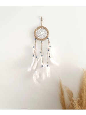 HD Marketim Düş Kapanı Nazar Boncuklu Hand Made Dreamcatcher Kötü Göz Kovucu Rüya Kapanı Duvar Süsü