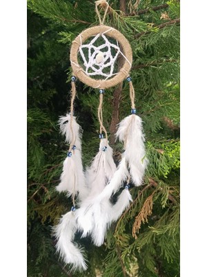 HD Marketim Düş Kapanı Nazar Boncuklu Hand Made Dreamcatcher Kötü Göz Kovucu Rüya Kapanı Duvar Süsü