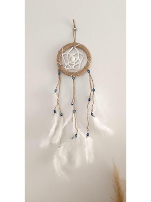 HD Marketim Düş Kapanı Nazar Boncuklu Hand Made Dreamcatcher Kötü Göz Kovucu Rüya Kapanı Duvar Süsü