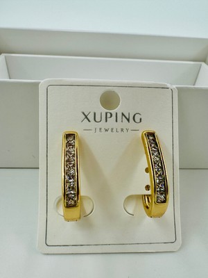 Xupıng Jewelry 14 Ayar Altın Kaplama,classıc Zirkon Taşlı Küpe