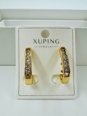 Xupıng Jewelry 14 Ayar Altın Kaplama,classıc Zirkon Taşlı Küpe