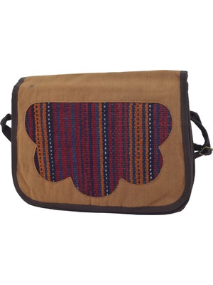 Hit Dükkan Kilim Kumaş Otantik Renkli Omuz Askılı (9CMX25CMX32CM) Iki Gözlü Kadın Çanta No4