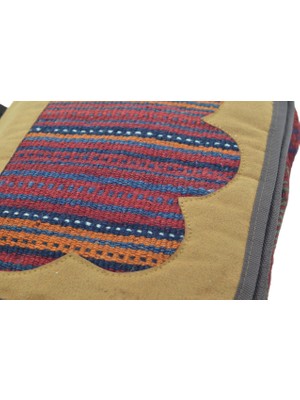 Hit Dükkan Kilim Kumaş Otantik Renkli Omuz Askılı (9CMX25CMX32CM) Iki Gözlü Kadın Çanta No4