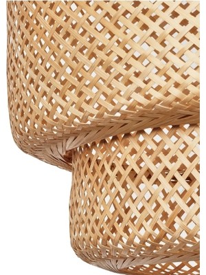 Istanbul Avize Rattan Siyah Duylu 30 cm Avize Bambu,iskandinav,bohem,modern Aydınlatma