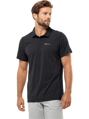 Jack Wolfskin Prelıght Traıl Polo M Siyah Erkek Kısa Kol T-Shirt