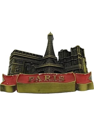 Dünyadan Hediyeler Vintage Metal 3D Magnet Paris Fransa 7 cm