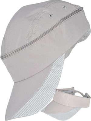 Tezzgelsin Unisex Mikro Kumaş Fermuarlı Sporcu Koşu Tenis Şapkası Vizör Şapka