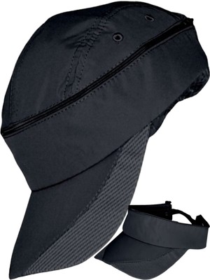 Tezzgelsin Unisex Mikro Kumaş Fermuarlı Sporcu Koşu Tenis Şapkası Vizör Şapka