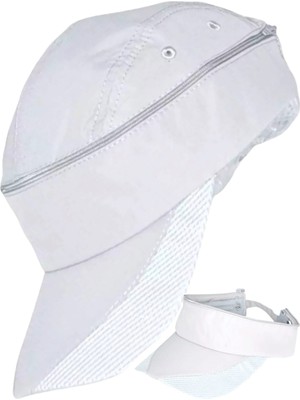 Tezzgelsin Unisex Mikro Kumaş Fermuarlı Sporcu Koşu Tenis Şapkası Vizör Şapka