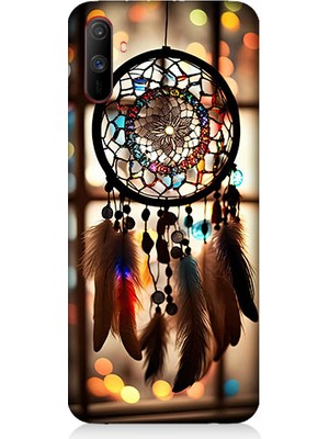 Teknomeg Realme C3 Uyumlu Düş Kapanı Dreamcatcher Desenli Silikon Kılıf