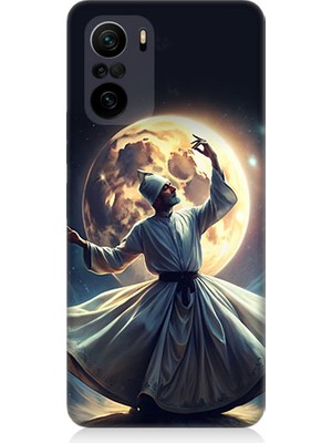 Teknomeg Xiaomi Redmi K40 Uyumlu Semazen ve Ay Desenli Silikon Kılıf