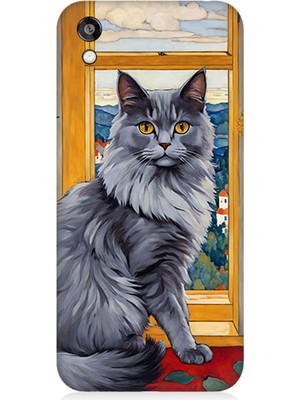 Teknomeg Huawei Honor 8s Uyumlu Kül Rengi Tüylü Kedi Desenli Silikon Kılıf