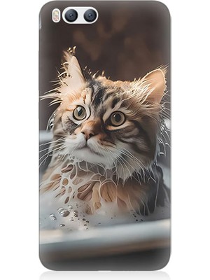 Teknomeg Xiaomi Mi 6 Uyumlu Banyo Yapan Kedi Desenli Silikon Kılıf