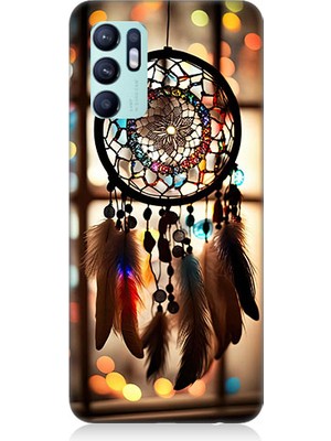 Teknomeg Oppo Reno 6 Uyumlu Düş Kapanı Dreamcatcher Desenli Silikon Kılıf