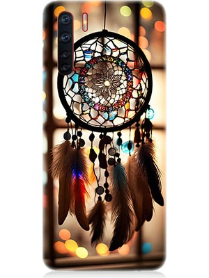 Teknomeg Oppo A91 Uyumlu Düş Kapanı Dreamcatcher Desenli Silikon Kılıf