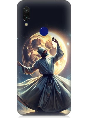 Teknomeg Xiaomi Redmi Note 7 Uyumlu Semazen ve Ay Desenli Silikon Kılıf