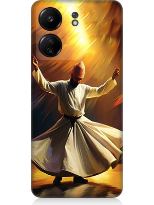 Teknomeg Xiaomi Redmi 13C Uyumlu Semazen Yapan Mevlevi Desenli Silikon Kılıf