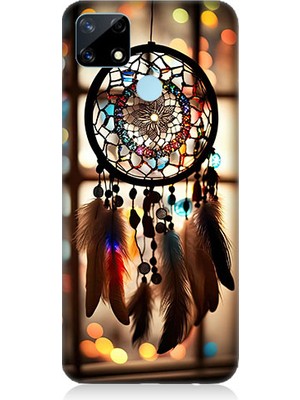 Teknomeg Realme C17 Uyumlu Düş Kapanı Dreamcatcher Desenli Silikon Kılıf