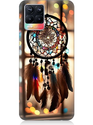 Teknomeg Realme 8 Uyumlu Düş Kapanı Dreamcatcher Desenli Silikon Kılıf
