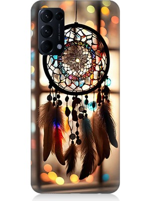 Teknomeg Oppo Reno 5 Uyumlu Düş Kapanı Dreamcatcher Desenli Silikon Kılıf