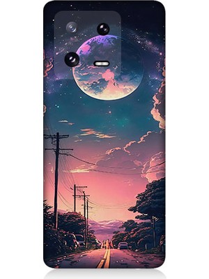 Teknomeg Xiaomi Mi 13 Pro 5g Uyumlu Ay Manzara ve Yol  Desenli Silikon Kılıf
